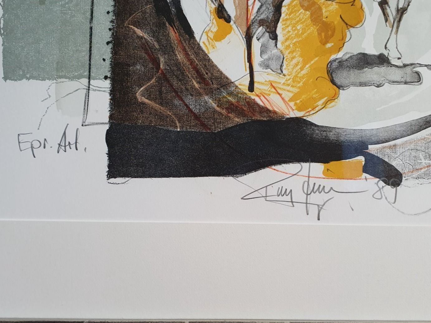 Grafica & Litografie: Rolf Knie - Orig.-Litho "Clown & Pferd" – Usato da Wädenswil venduto da VTK_40 1