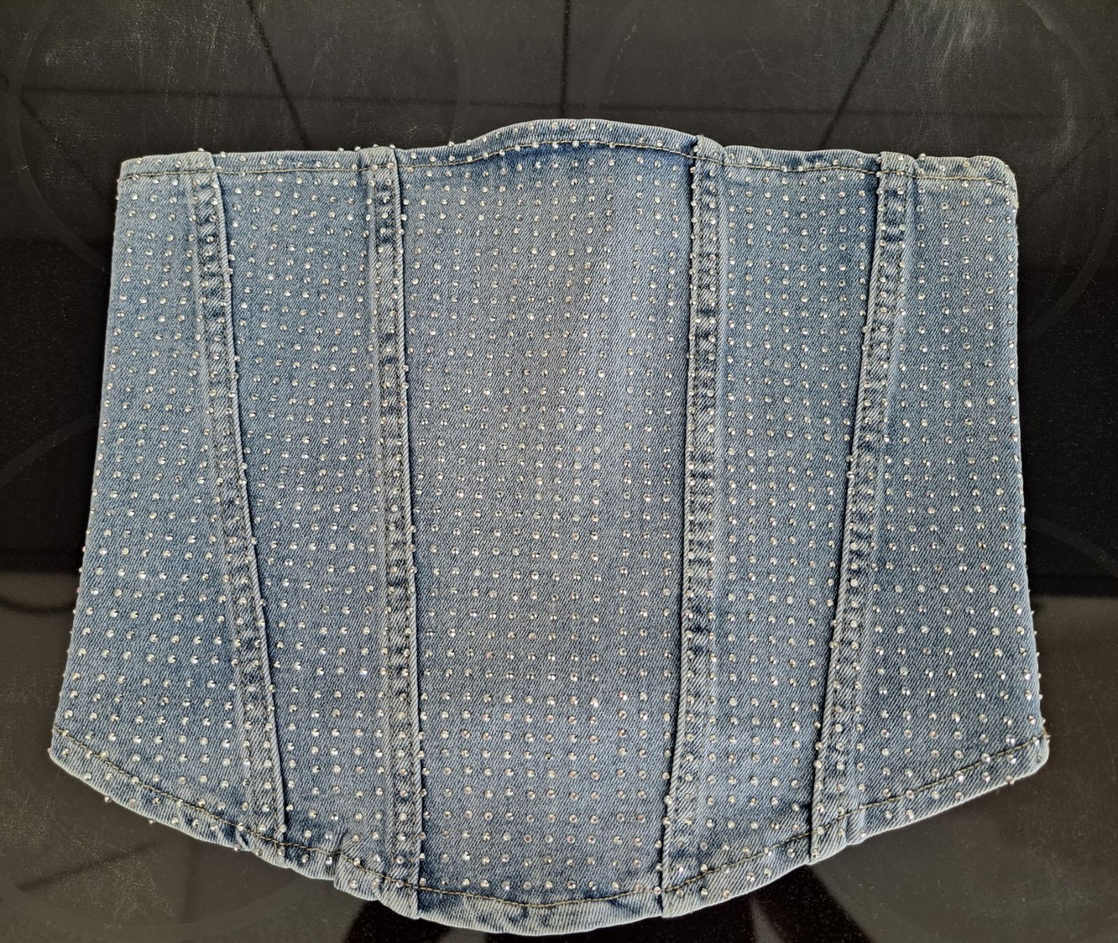 Tops: Corsage/Bustier mit Glitzersteinen Gr.M – Gebraucht aus Wittenbach von lorepar