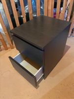 Nightstand dark wood two drawers used condition