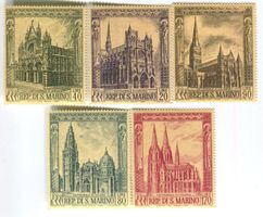 Briefmarken "Kathedralen". San Marino.