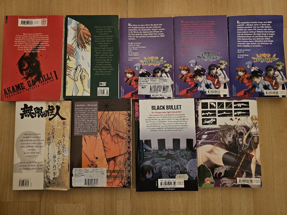 Fumetti: 9 Mangas: Neon Genesis, Akame ga Kill, Black Bullet etc. – Usato da Langnau Am Albis venduto da sul_rm8c 1