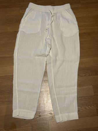 Damen Leinen Hose weiss Grösse 36 - 100% leinen