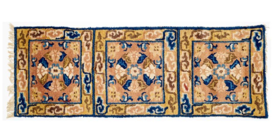 Tappeti: Sitzteppich Tibet/Mongolei Antik Blumenmedaillon Lotusblüte – Usato da Uster venduto da Aschenbroedel12