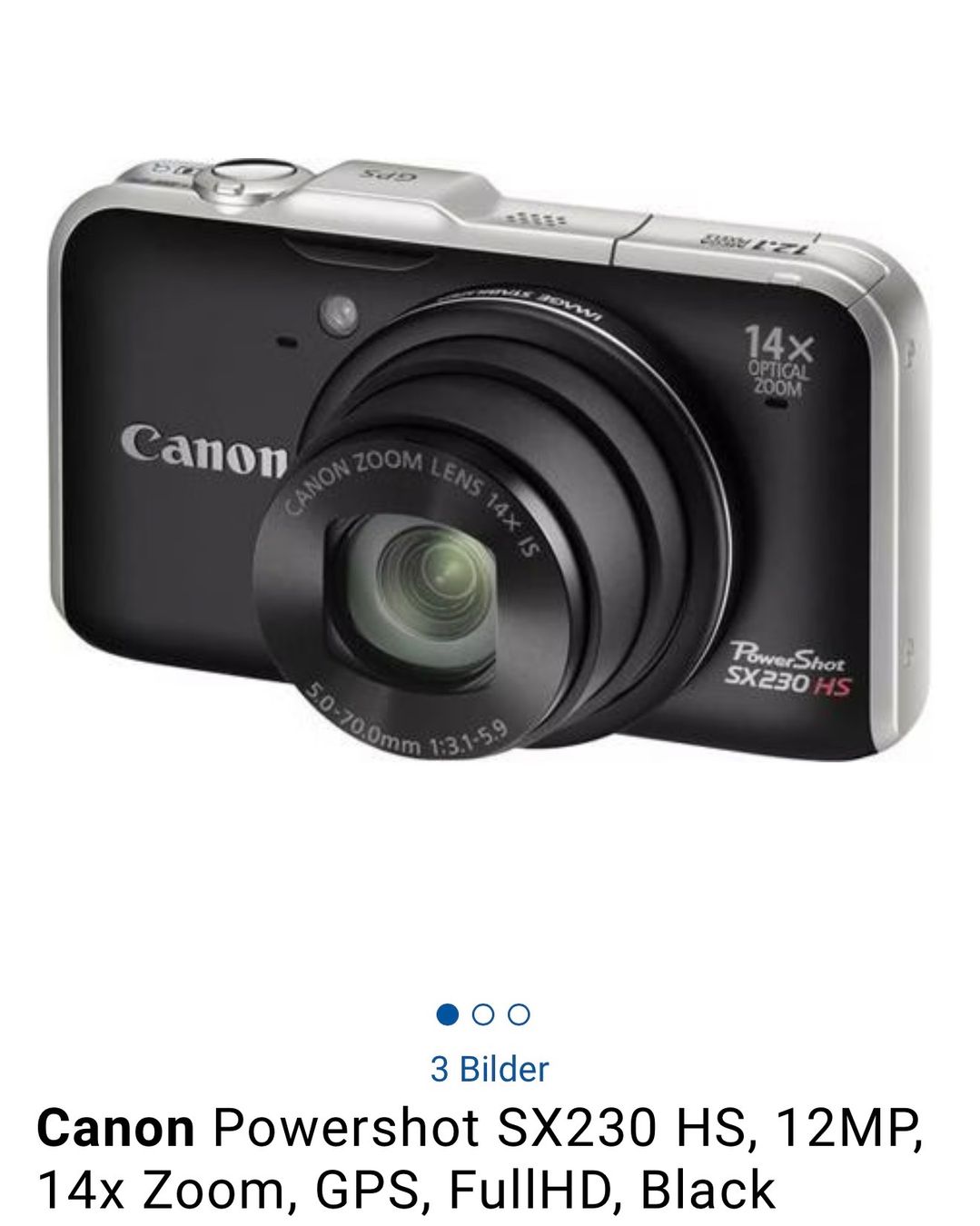 Canon Fotocamera: Canon PowerShot SX230 HS Digitalkamera schwarz – Usato da Dietlikon venduto da lizz.yy
