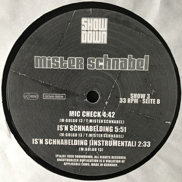 Schallplatten: Mister Schnabel ‎– Mic Check – Gebraucht aus Genève von yoww123 3