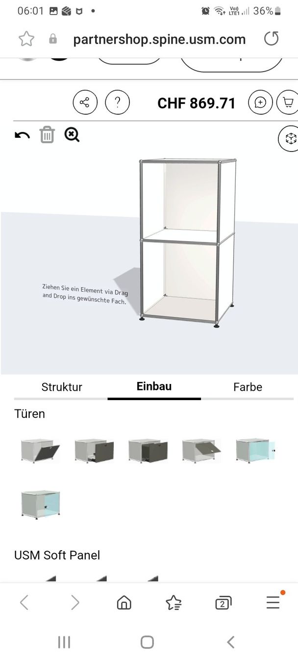 USM Scaffali: USM Regal 500, stahlblau inkl. Einzelteile – Usato da Münchenstein venduto da and_r5tv 2
