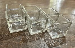 Party - 6-er Set: Elegante Dessert-Würfel - Glas 5x5x5 cm