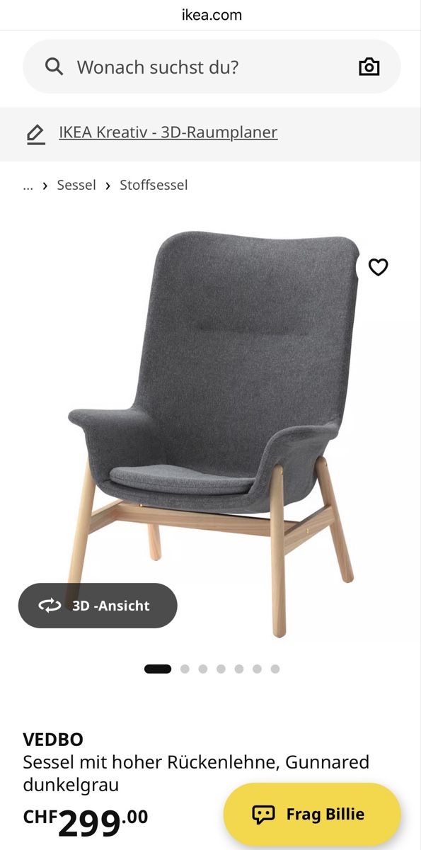Ikea Poltrone: Ikea Vedbo Stoffsessel - Blau!! – Usato da Wetzikon ZH venduto da gas_t8gr