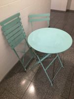 Balkonset hellblau Tisch & 2 Stühle für Garten/Balkon