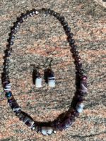Schöner Glasschmuck Halskette - Magnetverschluss & Ohrringe