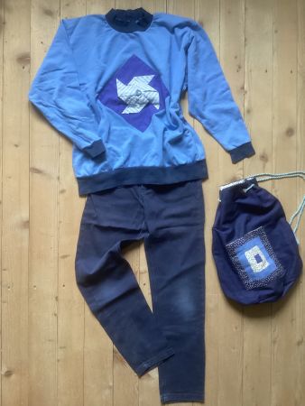 Kleiderkombination in Blau-Tönen Gr. 158