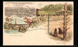 Litho Bern, Bärengraben, Blick zur Kirc