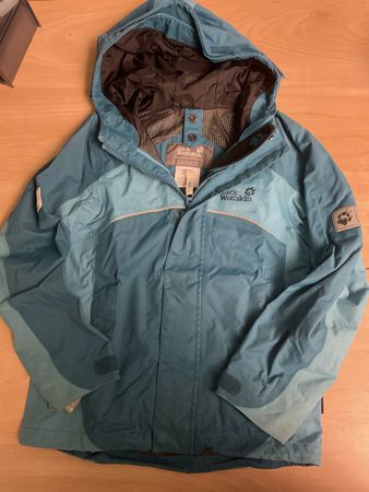 Petrolgrüne Jack Wolfskin Texapore Jacke Gr. 128