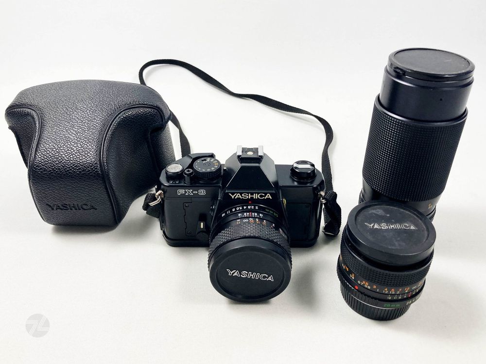 Yashica FX-3 SLR 35mm Kamera + 3 Objektive + Etui Vintage 1