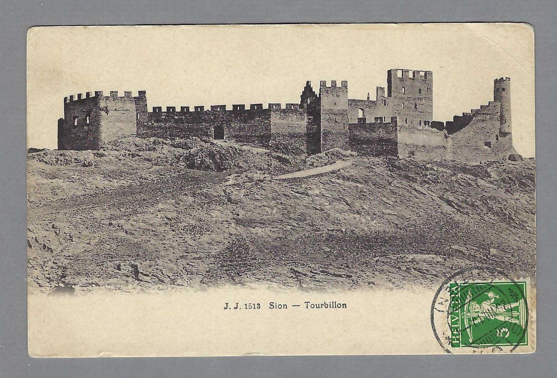 Cartoline postali: 1910, SION, TOURBILLON – Usato da Pura venduto da ulisse1957
