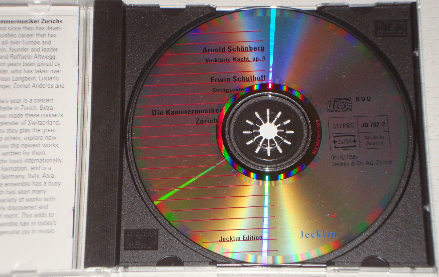 CD: Arnold Schönberg- Transfigured Night, Erwin Schulhoff-String – Usato da Engelberg venduto da margol 3