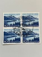 1954  Silsersee ZNr. B70, im Viererblock, gestempelt
