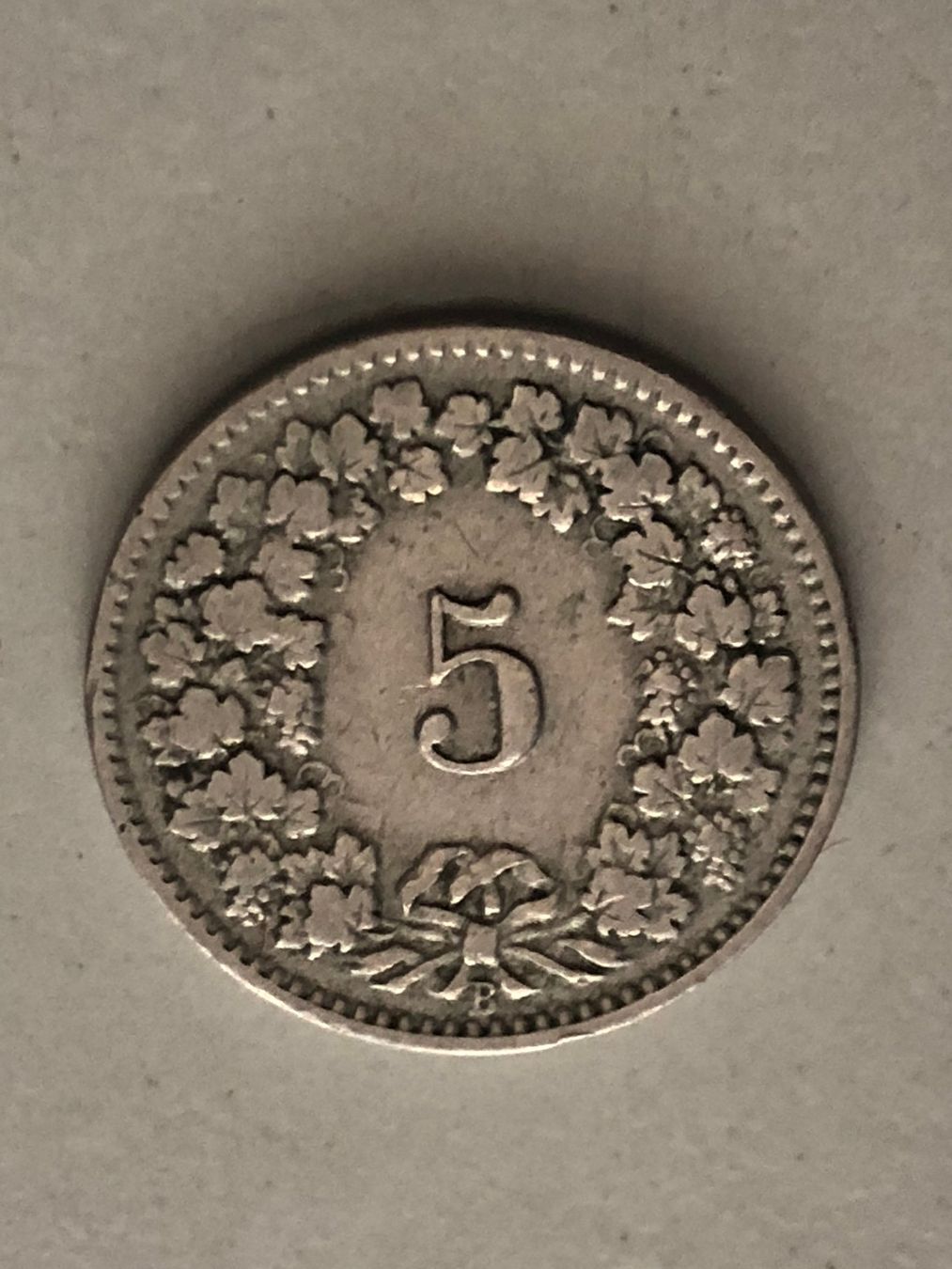 Tutti le monete: Abart 5 Rp. 1908 H ohne Querstrich – Usato da Schötz venduto da Odpa 1