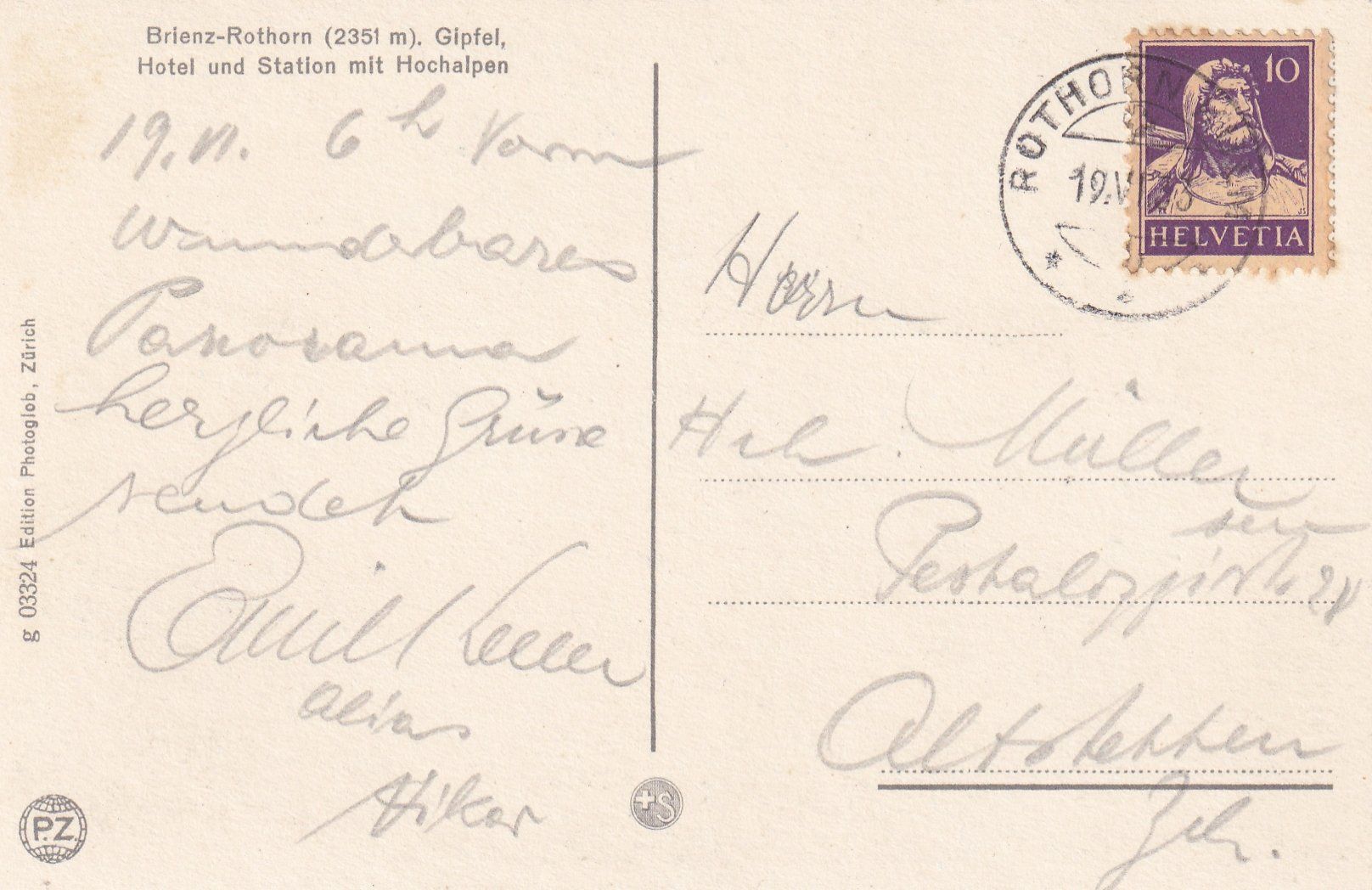 Cartoline postali: Brienzer Rothorn (mit Eisenbahn) /az – Usato da Hombrechtikon venduto da Rudolf07 1