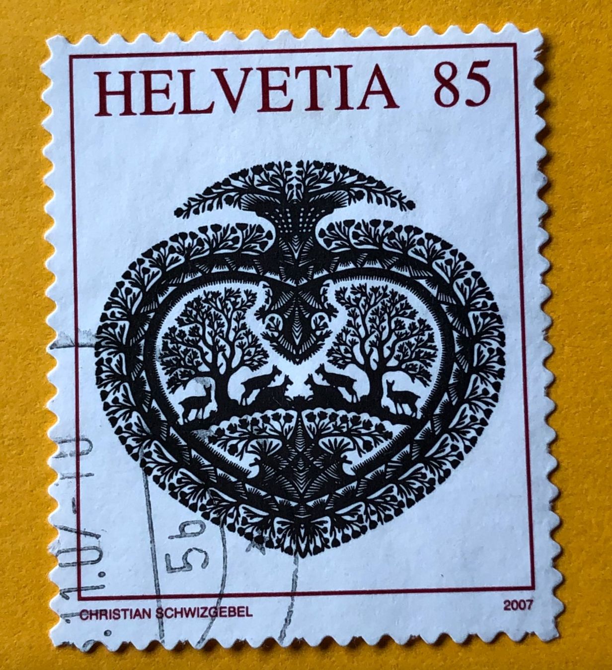 Alle Briefmarken: Nr.1250A Herz  GESTEMPELT Sondermarken 2007    – Gebraucht aus Aarau von Billa007