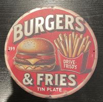 Blechschild rund BURGERS Mitbringsel Geschenk Sammler Deko