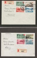 Pro Patria Serien 1946 + 1947 auf R- Brief