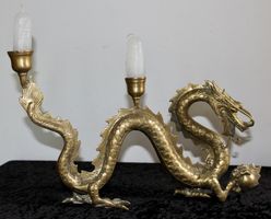 WUNDERSCHÖNER MESSING-DRACHE (KERZENSTÄNDER)