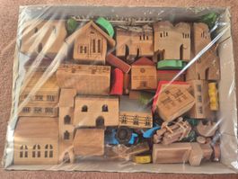Holzbausteine, Holzspielzeug, Eisenbahn