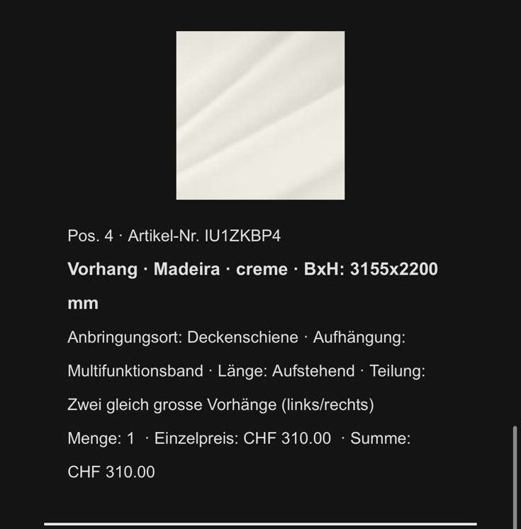 Rideaux: Vorhänge Creme – D'occasion à Uster par css_6lms 1