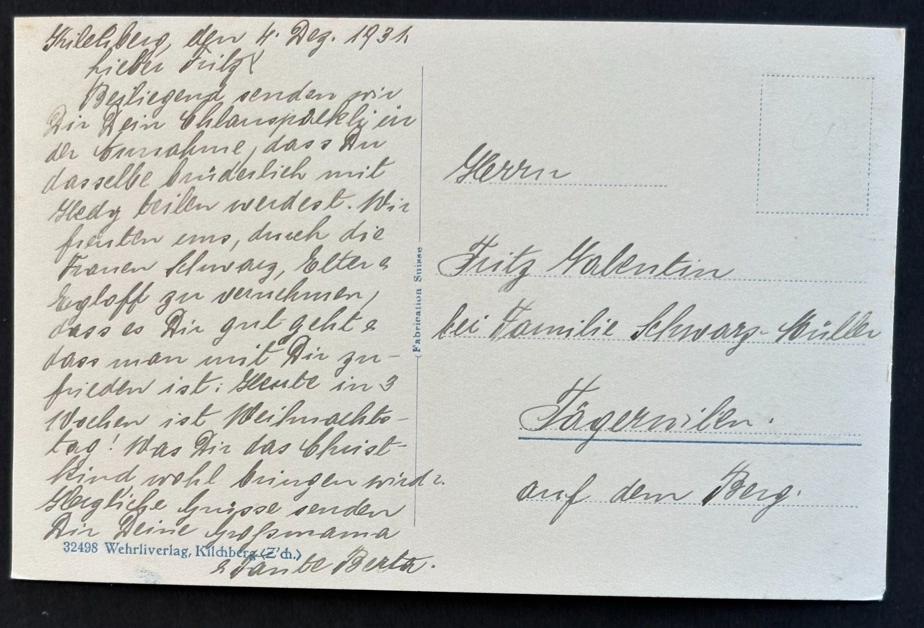 Cartoline postali: ANSICHTSKARTE KILCHBERG – Usato da Ostermundigen venduto da crazy-horse-1840 1