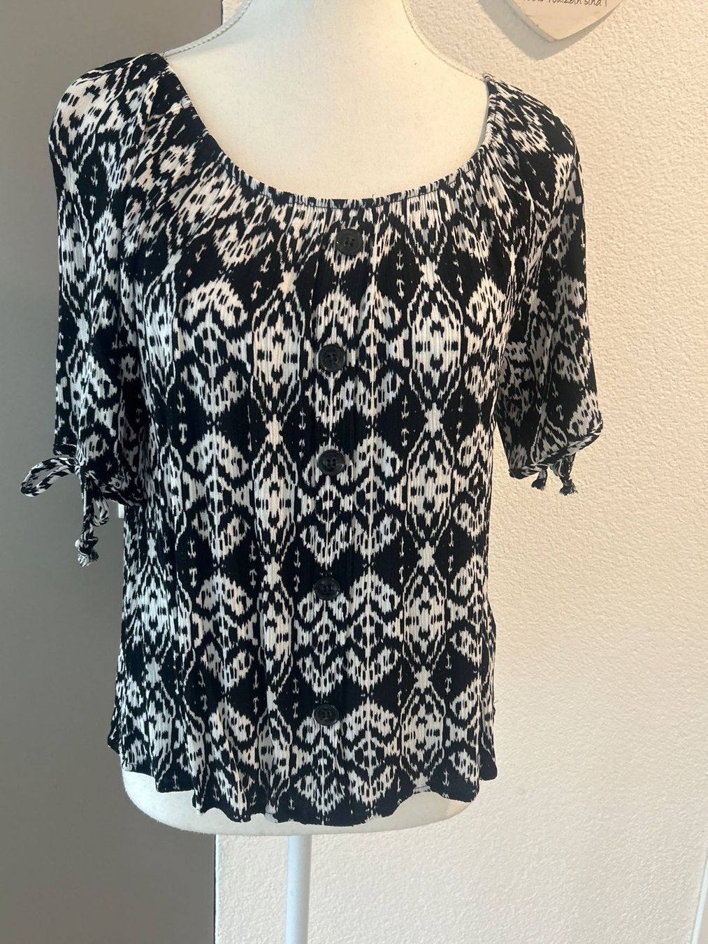 Camicette: Blusenshirt schwarz mit Muster von Chicorée Gr. M – Usato da Brunnen venduto da Nala2929 1