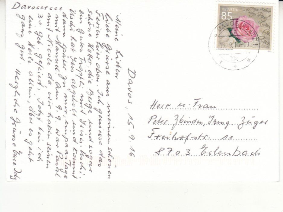 Cartoline postali: Davosersee, Privatfotokarte 2016 – Usato da Bürglen TG venduto da StampGraf 1