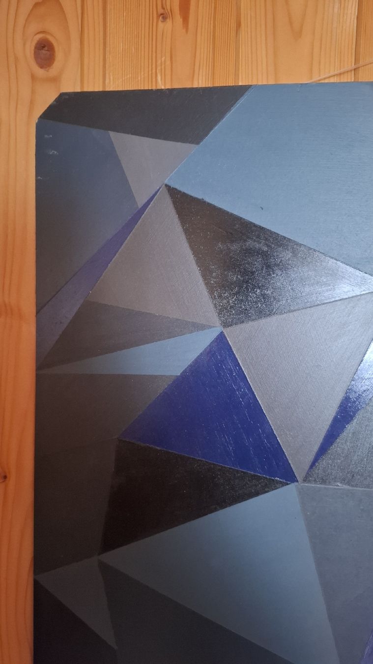 Gemälde: Gemälde Katze Geometrisch bunt  – Gebraucht aus Ebnat-Kappel von Aibur 1