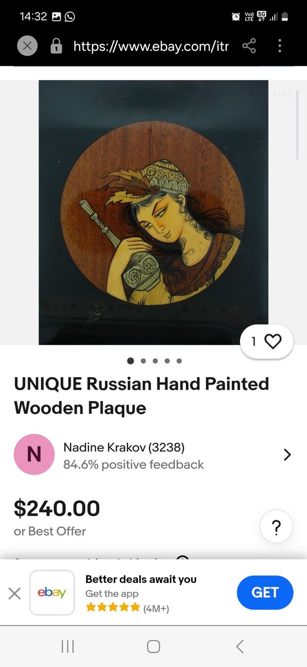Gemälde: Tableau décoratif russe peint à la main, unique C7 – Gebraucht aus Fully von tameab 2