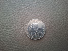10 Schilling Österreich Münze 1955 gebraucht Silber