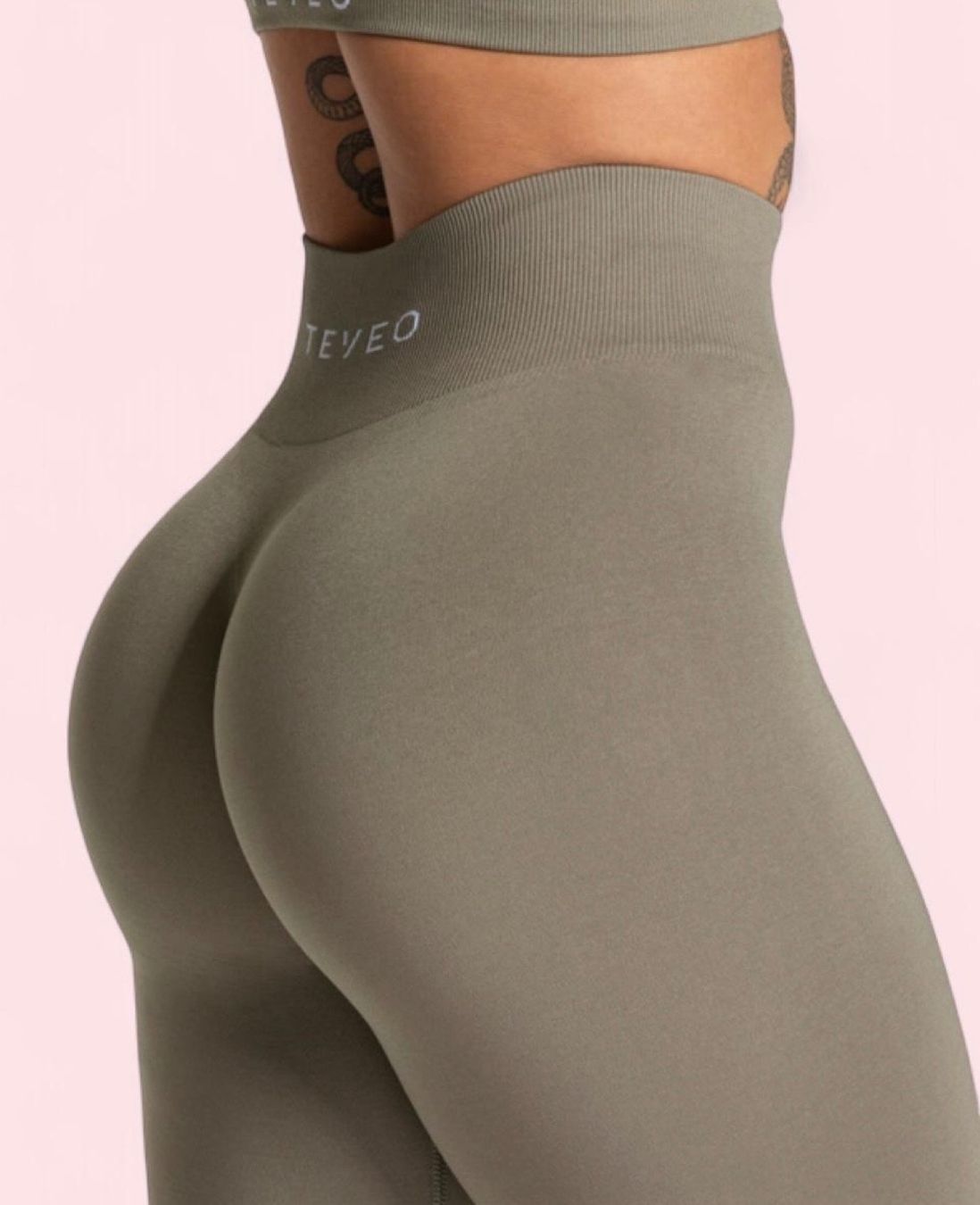 Teveo Leggings: Teveo timeless pro leggins in khaki – Usato da Otelfingen venduto da houseofstae 2