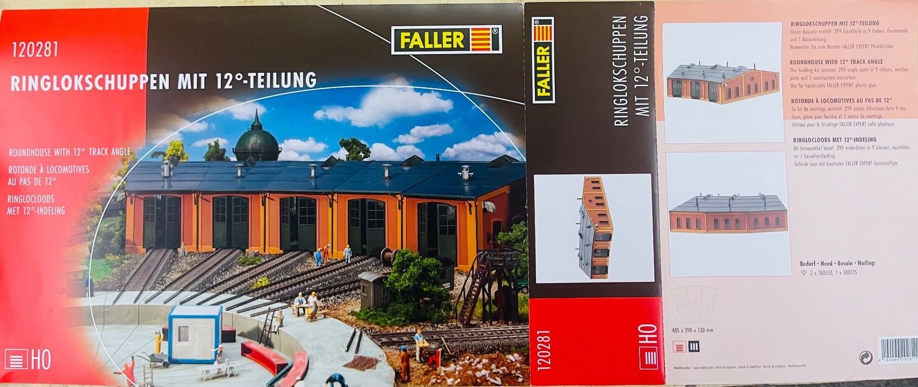 Faller Modellini di ferrovie: Faller 120281, Ringlokschuppen mit 12°-Teilung – Usato da Ponte Tresa venduto da Sgalati