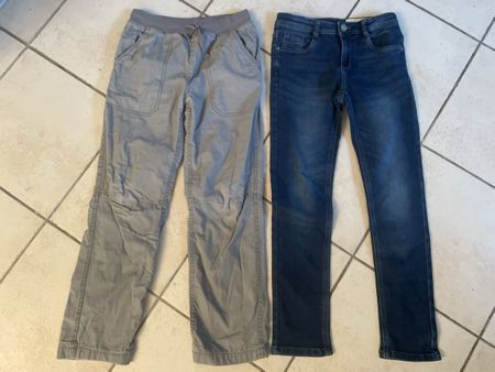 2 Hosen Thermo Khaki/stretch Jeans,Gr.146,Top Zustand, Jungs