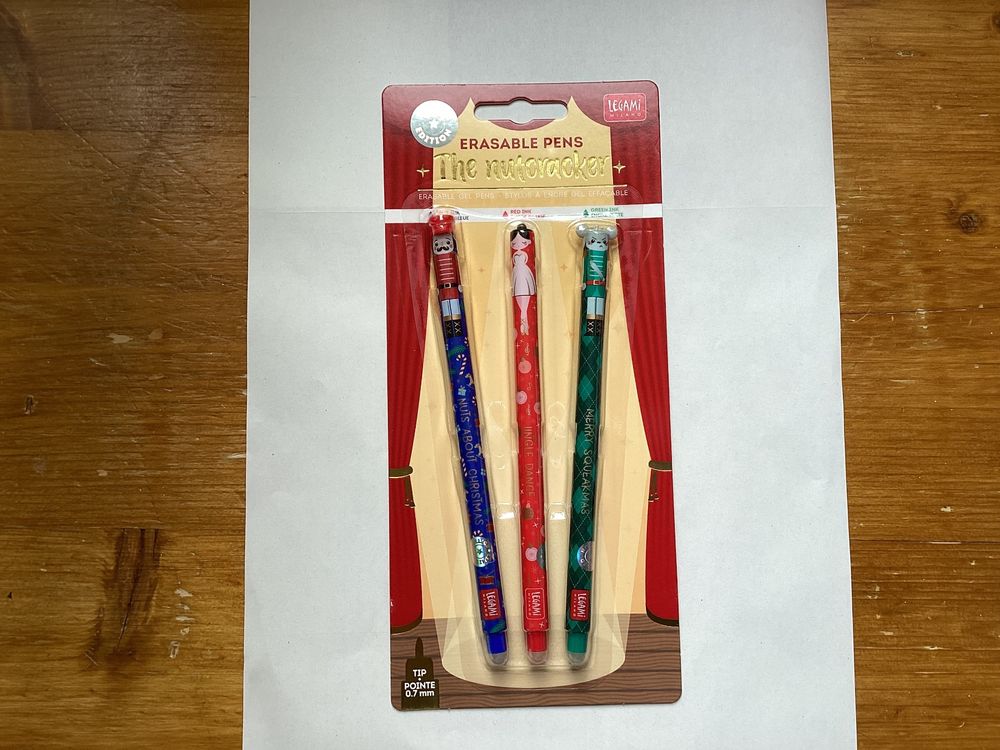 Lot De 6 Stylos De Noël Effaçables - Encre Gel Bleue, Motifs Festifs, Idéal Pour Cadeaux, école Et Bureau
