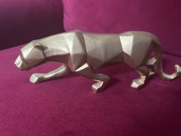 Dekofigur  decoration Panther gold coloured wood