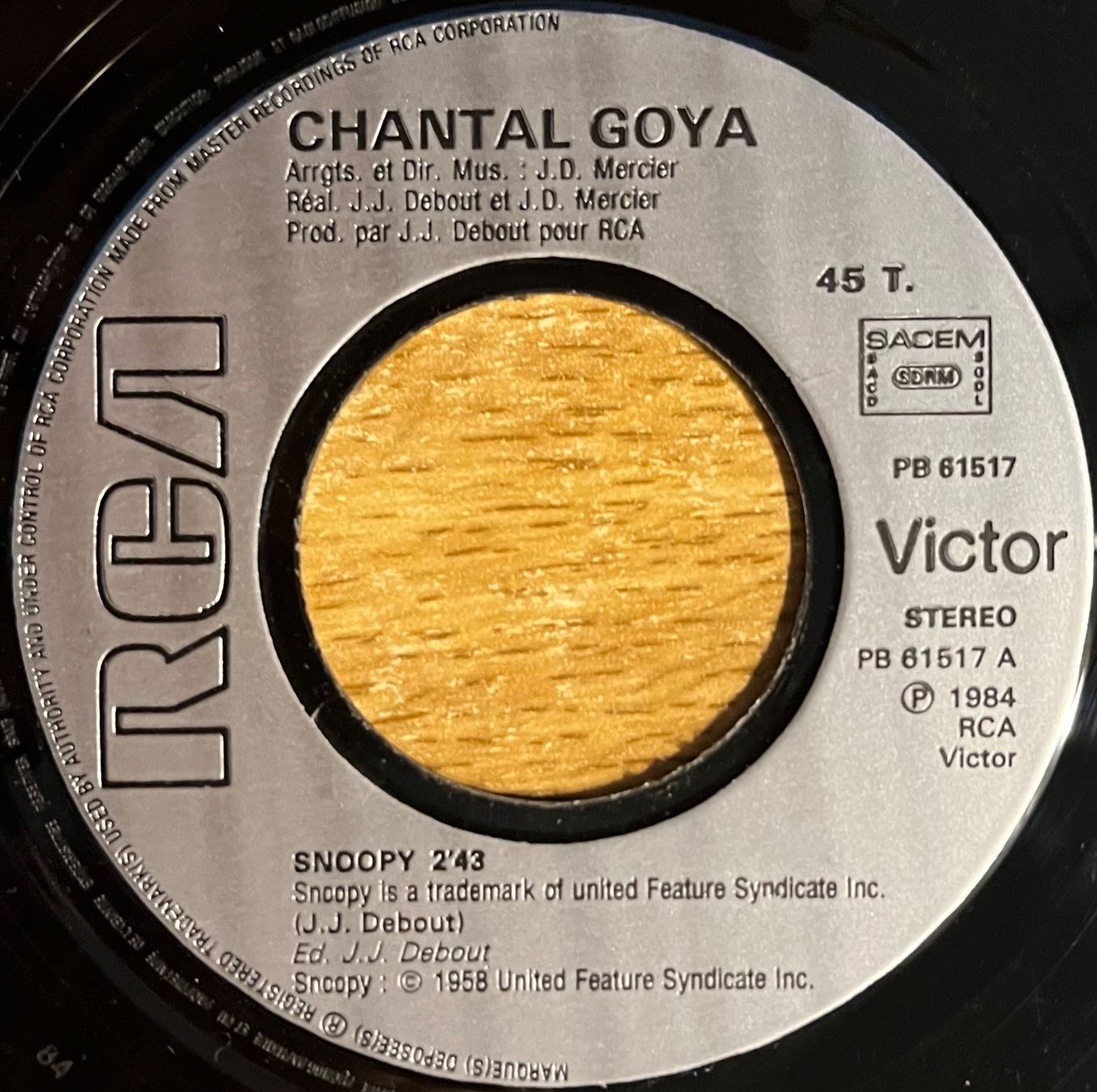 Dischi in vinile: CHANTAL GOYA - SNOOPY – Usato da Bussigny venduto da vinyl-pas-cher 2