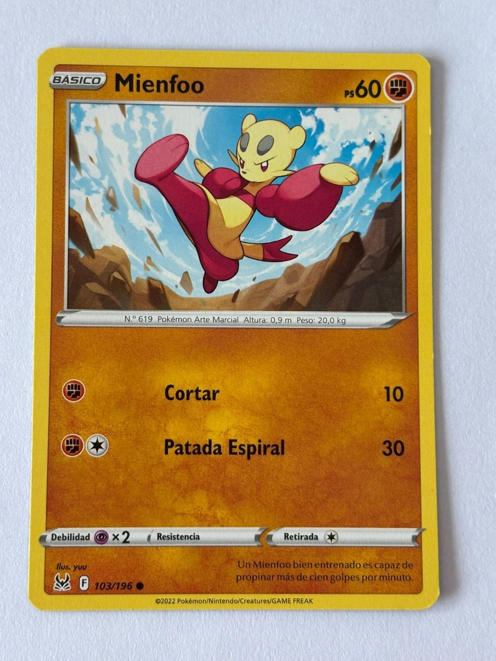 Pokémon Carte collezionabili: Pokemon-Karte Mienfoo 103/196 – Usato da Herisau venduto da Seyashop1
