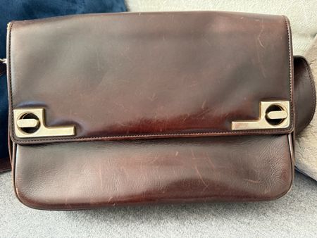 Sac vintage en cuir marron foncé