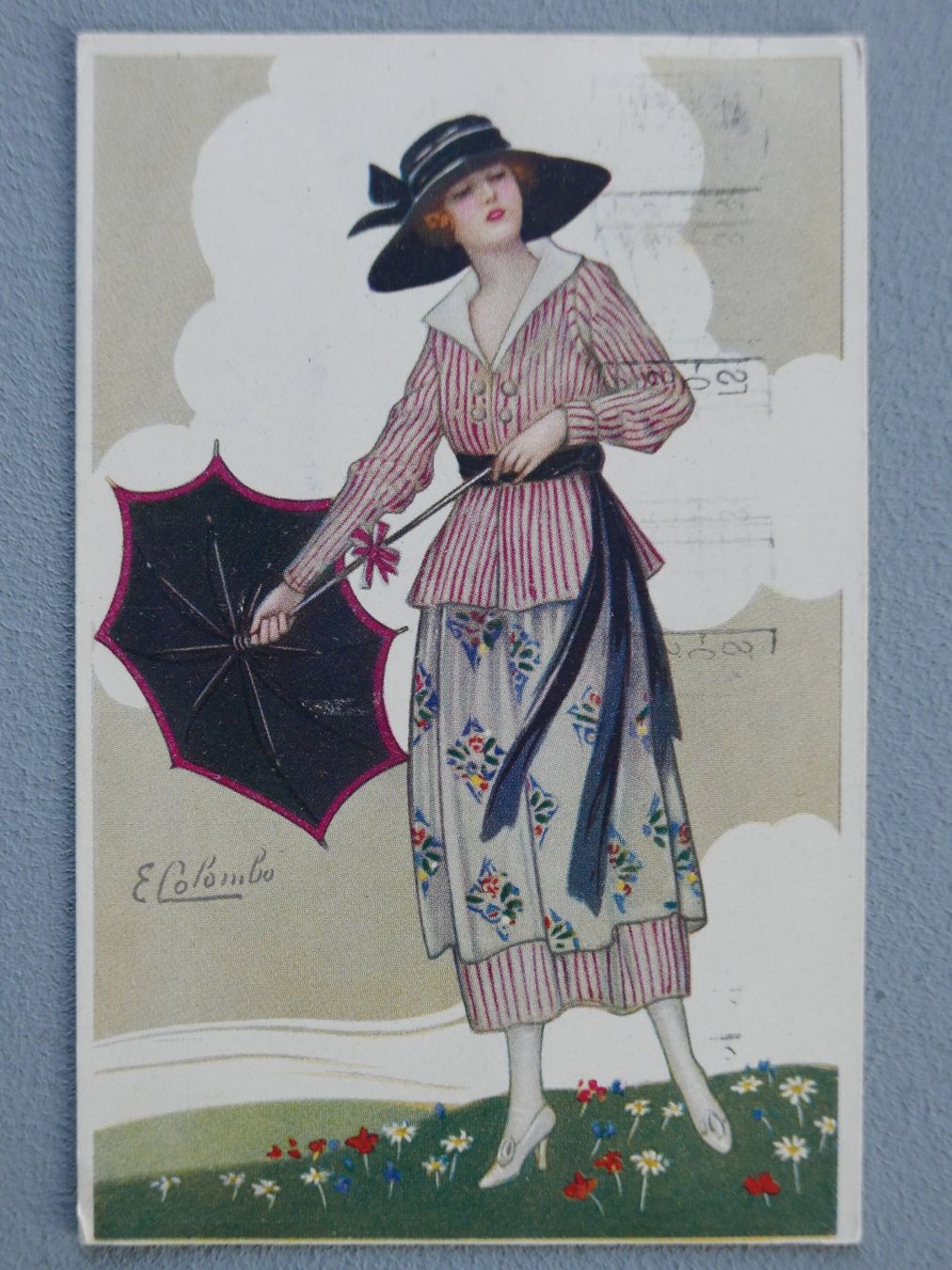 Cartoline postali: 2 ANTIKE ANSICHTSKARTEN MODE GRAFIK 1919 1930 – Usato da Balgach venduto da Zwischenraum 1