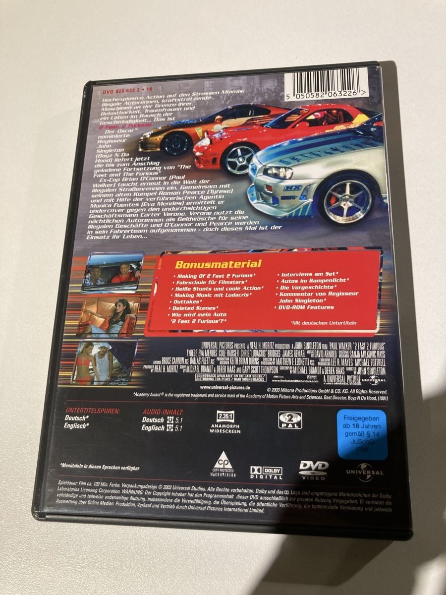 Tutti i DVDs: 2Fast 2Furious (Teil 2) – Usato da Wohlen AG venduto da Fasanli 1