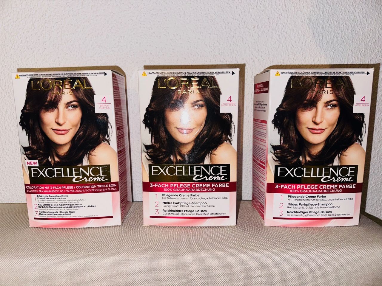 Tinte: Loreal Excellence Hararfarbe NEU Braun  4 – Nuovo e nell'imballaggio originale da Fällanden venduto da LetiRobi