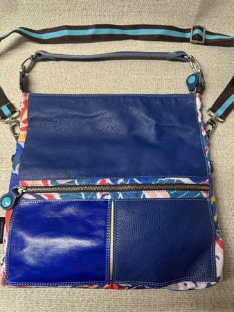 GABS Designer Tasche – Blau Mix – Echtleder/Nylon – NEU & Un