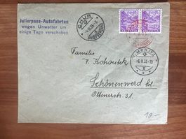 1934 Julier Passfahrt verschoben div. Stempel  (V987)