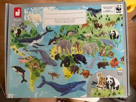 Janod Puzzle Bedrohte Tierarten WWF (350 Teile, ab 7 Jahre)