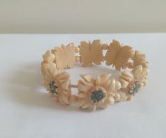 Vintage Schweizer Armband geschnitzter Knochen 40er/50er